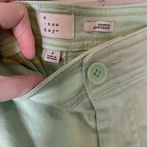 a new day Mint Green Straight Crop Canvas Pants - Picture 6 of 6